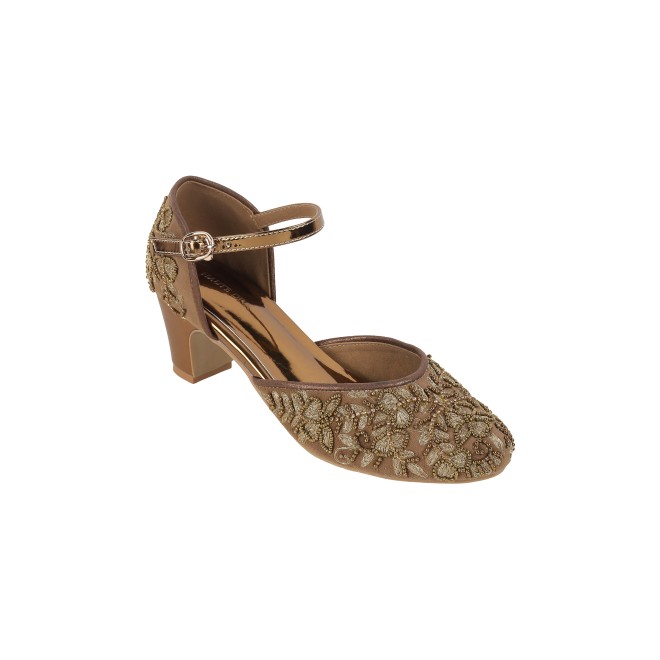 Haute Diva Women Antique-Gold Wedding Sandals