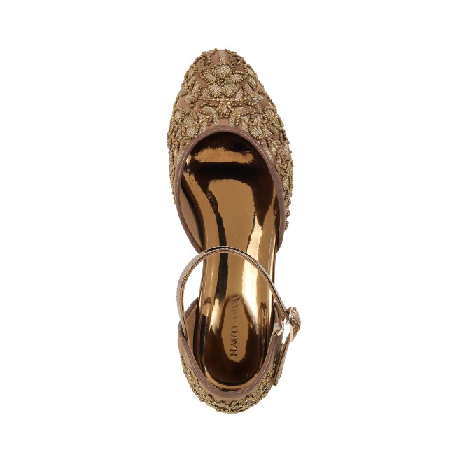 Haute Diva Women Antique-Gold Wedding Sandals (SKU: 54-166-28-36)