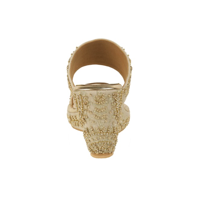 Haute Diva Women Gold Wedding Slip Ons (SKU: 54-167-15-37)
