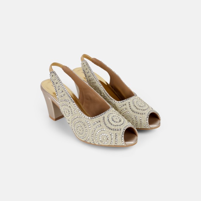Haute Diva Women Gold Wedding Sandals (SKU: 54-183-15-36)