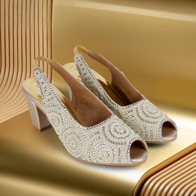 Haute Diva Women Gold Wedding Sandals