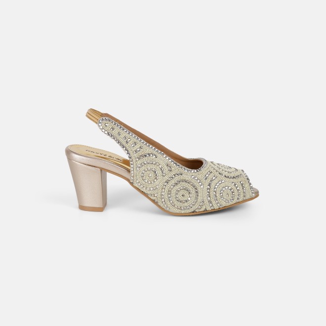 Haute Diva Women Gold Wedding Sandals (SKU: 54-183-15-36)