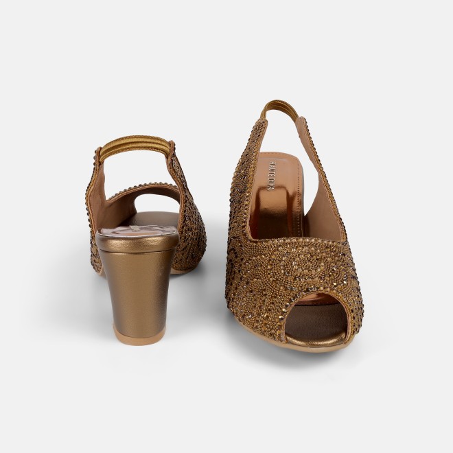 Haute Diva Women Antic-gold Wedding Sandals (SKU: 54-183-28-36)