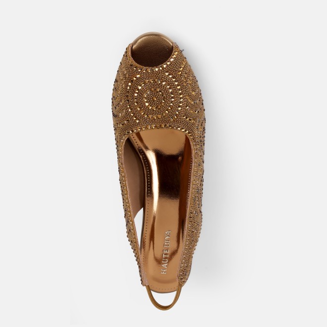 Haute Diva Women Antic-gold Wedding Sandals (SKU: 54-183-28-36)