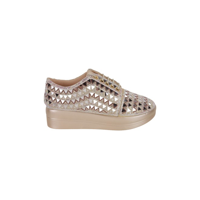 Haute Diva Women Gold Party Lace Up (SKU: 54-191-15-36)