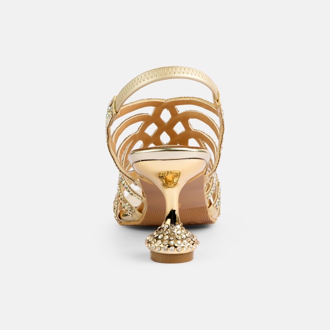 Haute Diva Women Gold Wedding Sandals (SKU: 54-214-15-36)