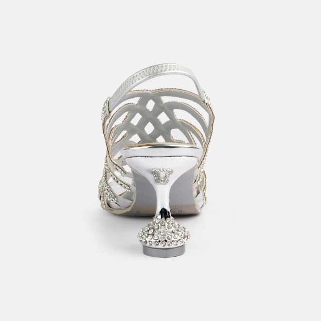 Haute Diva Women Silver Wedding Sandals (SKU: 54-214-27-37)
