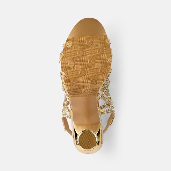 Haute Diva Women Gold Wedding Sandals (SKU: 54-214-15-36)