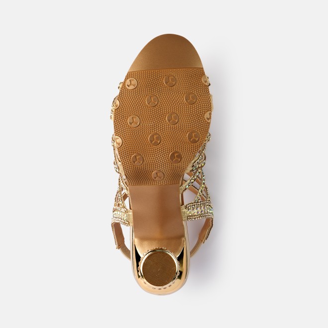 Haute Diva Women Antic-gold Wedding Sandals (SKU: 54-214-28-36)
