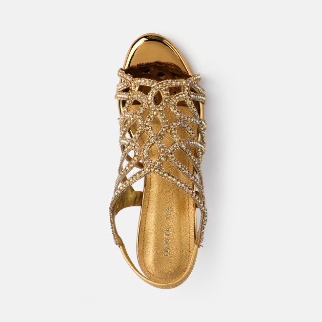 Haute Diva Women Antic-gold Wedding Sandals (SKU: 54-214-28-36)