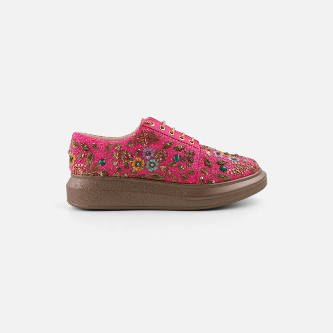 Mochi Women Pink Ethnic Sneakers (SKU: 54-222-24-36)