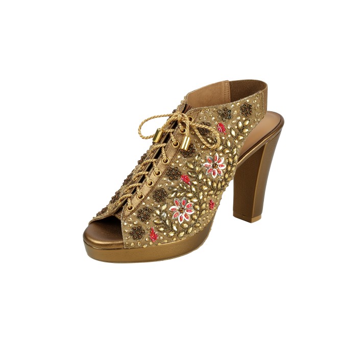 Haute Diva Women Antic-gold Party Sandals (SKU: 54-226-28-36)