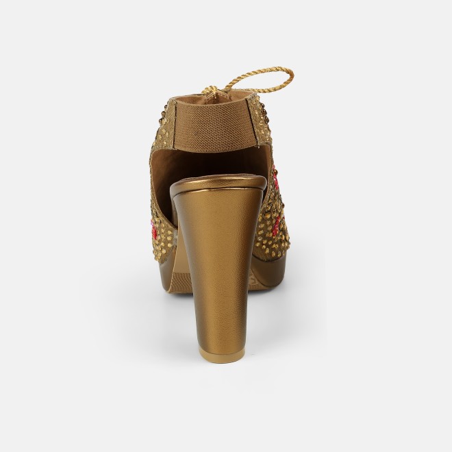 Haute Diva Women Antic-gold Party Sandals (SKU: 54-226-28-36)