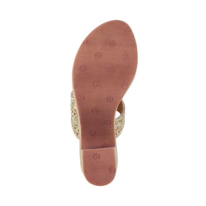 Haute Diva Women Gold Ethnic Sandals (SKU: 54-42-15-36)