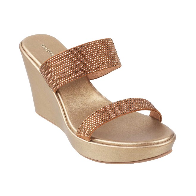 Haute Diva Women Antique-Gold Party Sandals (SKU: 54-4901-28-36)