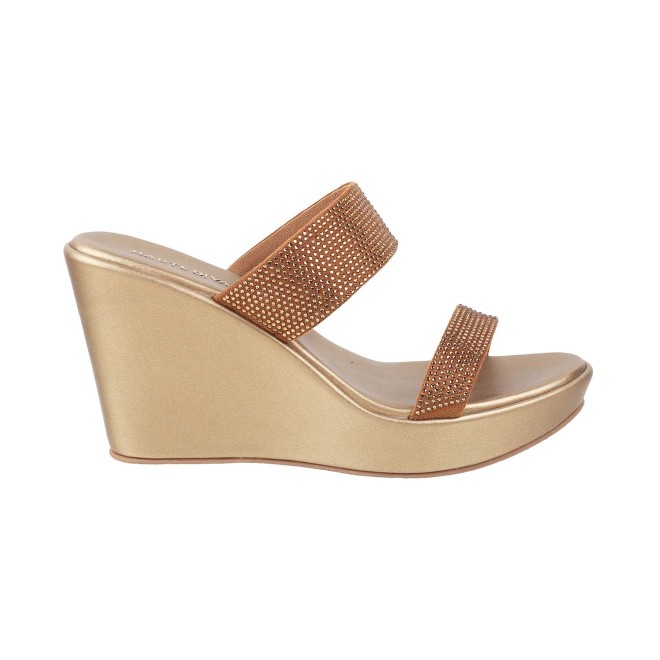 Haute Diva Women Antique-Gold Party Sandals (SKU: 54-4901-28-36)