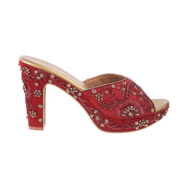 Haute Diva Women Maroon Wedding Slip Ons (SKU: 54-4927-44-36)