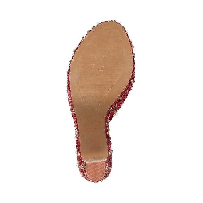 Haute Diva Women Maroon Wedding Slip Ons (SKU: 54-4927-44-36)