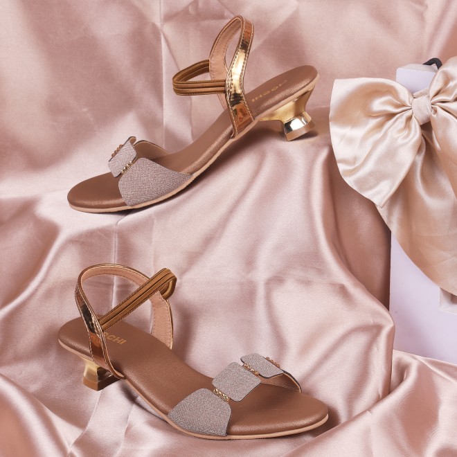 Mochi Girls Antic-gold Party Sandals