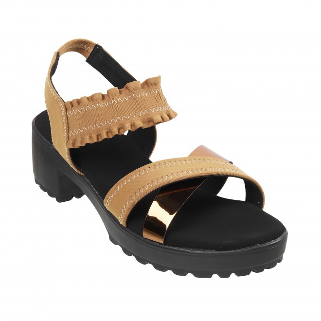 Mochi Girls Beige Casual Sandals
