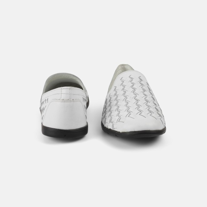 J.Fontini Men White Ethnic Jutis (SKU: 60-113-16-41)