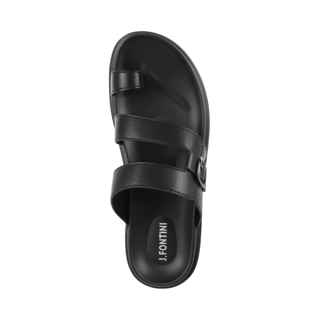 J.Fontini Men Black Casual Slippers (SKU: 60-1151L-11-46)