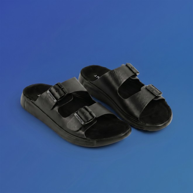 J.Fontini Men Black Casual Slippers (SKU: 60-118-11-40) J.Fontini Men Black Casual Slippers (SKU: 60-118-11-40)