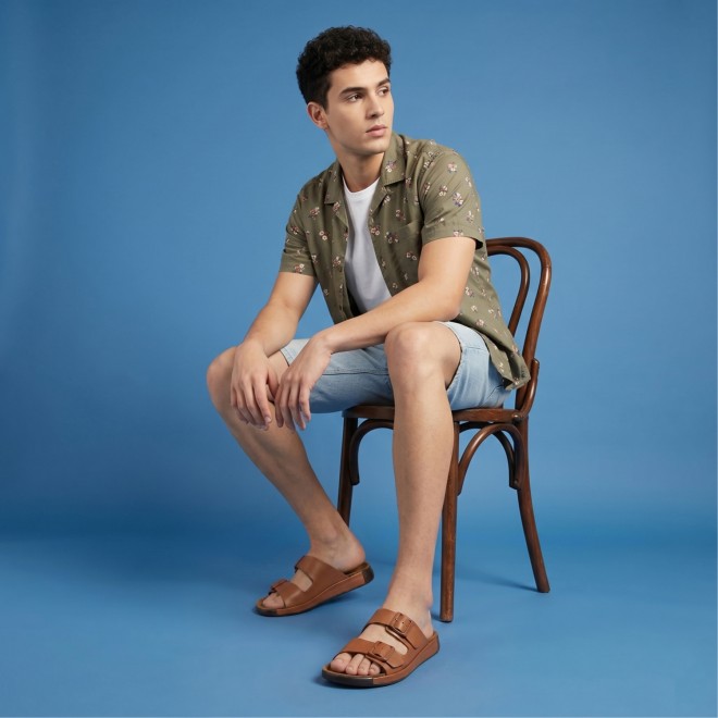 J.Fontini Men Tan Casual Slippers (SKU: 60-118-23-40)