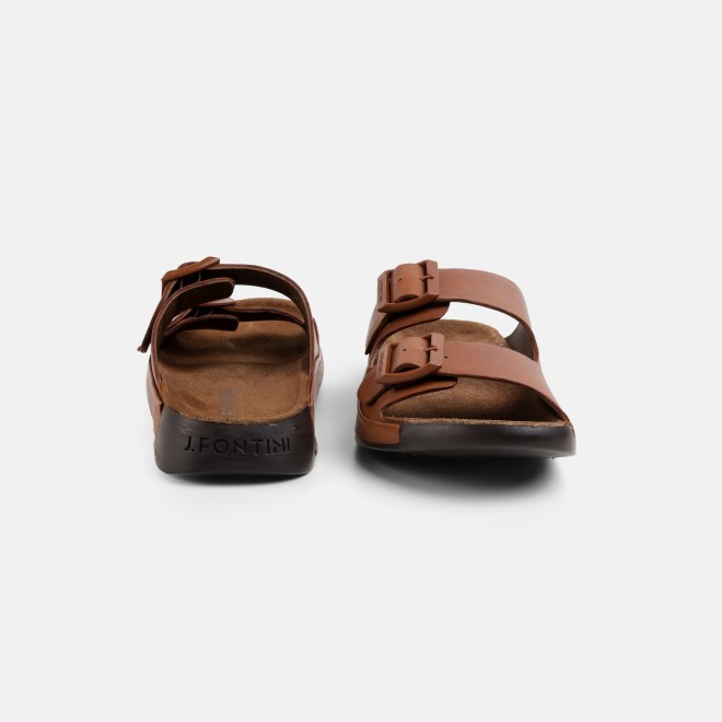 J.Fontini Men Tan Casual Slippers (SKU: 60-118-23-40)
