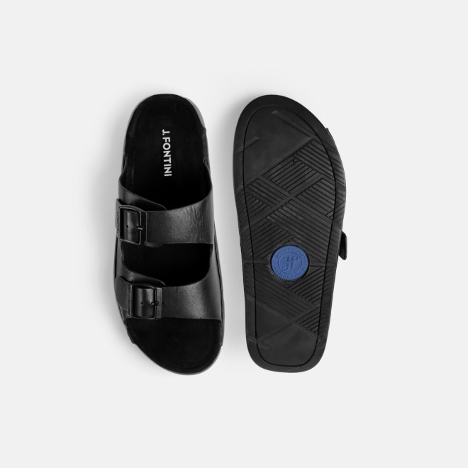 J.Fontini Men Black Casual Slippers (SKU: 60-118-11-40) J.Fontini Men Black Casual Slippers (SKU: 60-118-11-40)