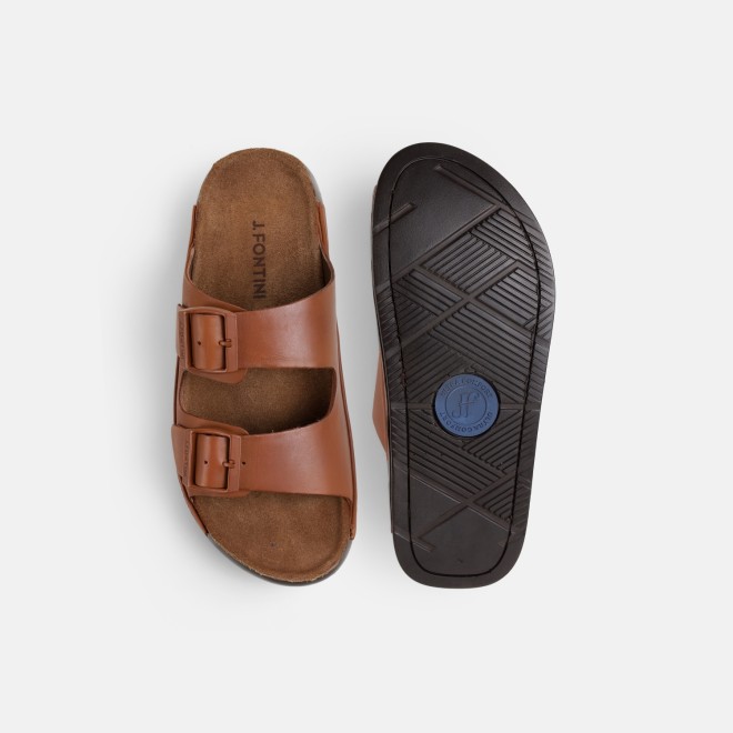 J.Fontini Men Tan Casual Slippers (SKU: 60-118-23-40)