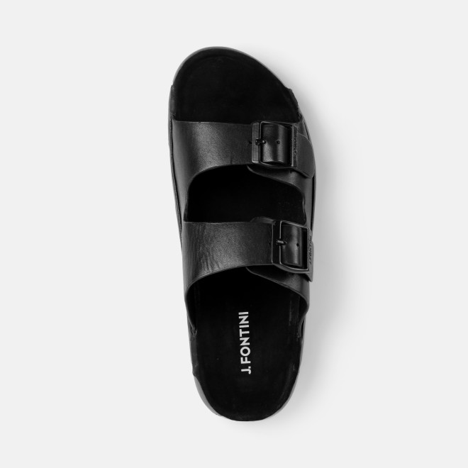 J.Fontini Men Black Casual Slippers (SKU: 60-118-11-40) J.Fontini Men Black Casual Slippers (SKU: 60-118-11-40)