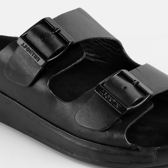 J.Fontini Men Black Casual Slippers (SKU: 60-118-11-40) J.Fontini Men Black Casual Slippers (SKU: 60-118-11-40)