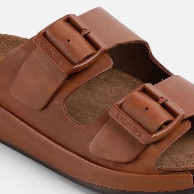 J.Fontini Men Tan Casual Slippers (SKU: 60-118-23-40)