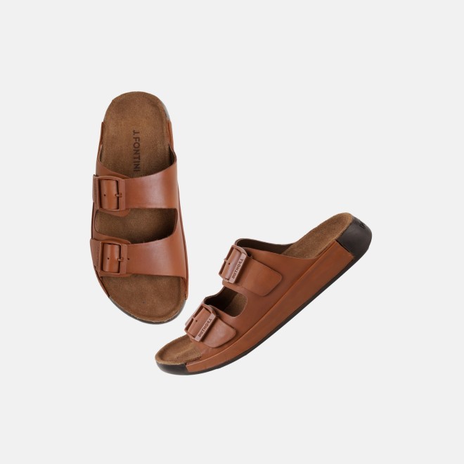J.Fontini Men Tan Casual Slippers (SKU: 60-118-23-40)