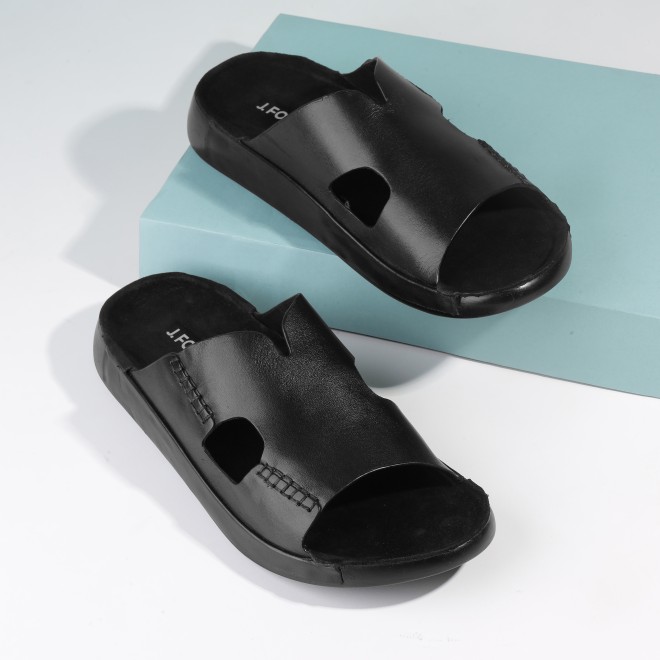 Men Black Casual Slippers