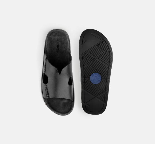 J.Fontini Men Black Casual Slippers (SKU: 60-123-11-41)