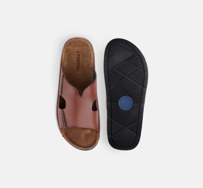 J.Fontini Men Tan Casual Slippers (SKU: 60-123-23-40)