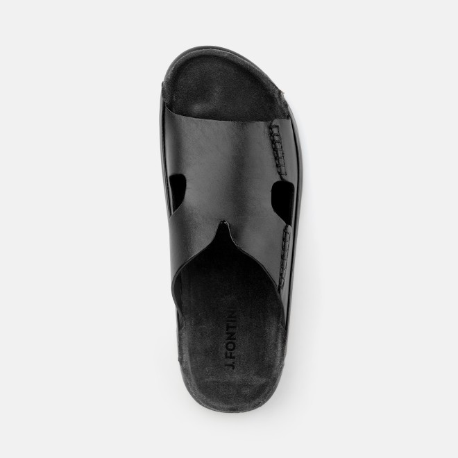 J.Fontini Men Black Casual Slippers (SKU: 60-123-11-41)