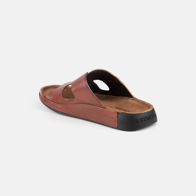J.Fontini Men Tan Casual Slippers (SKU: 60-123-23-40)
