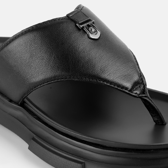 J.Fontini Men Black Casual Slippers (SKU: 60-124-11-40)