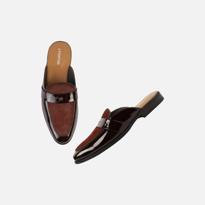 J.Fontini Men Wine Ethnic Slip Ons (SKU: 60-138-58-43)