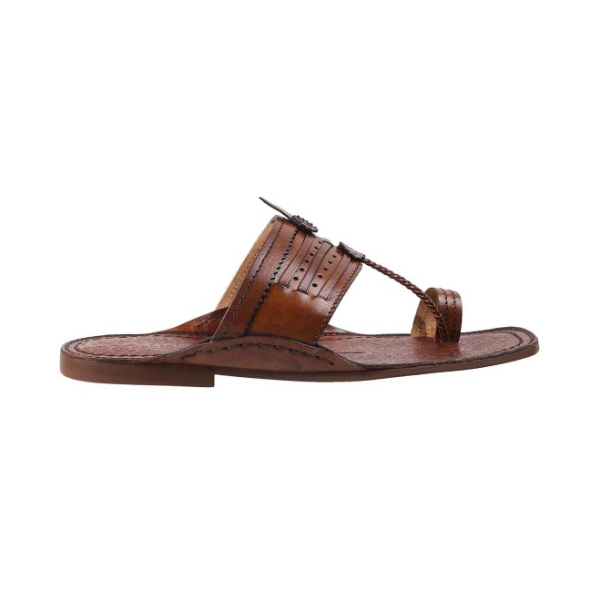 Mochi Men Tan Ethnic Kolhapuris (SKU: 60-1422-23-41)