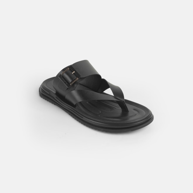 Mochi Men Black Casual Slippers