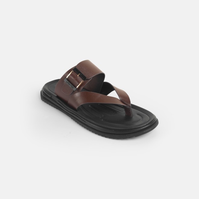 Mochi Men Brown Casual Slippers
