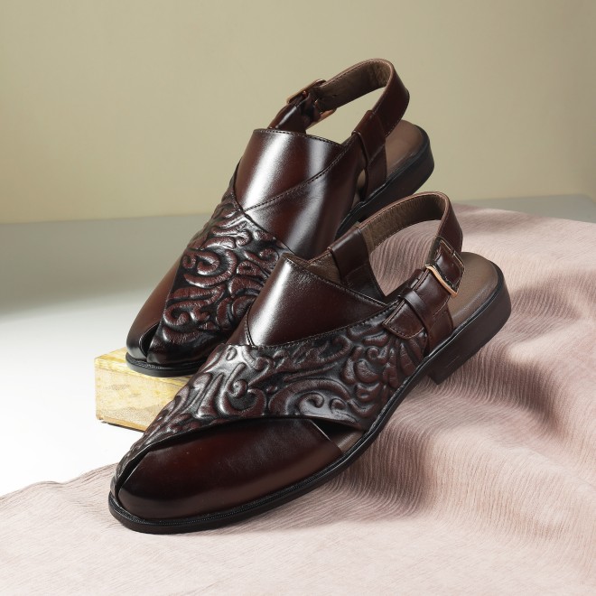 J.Fontini Men Brown Ethnic Sandals