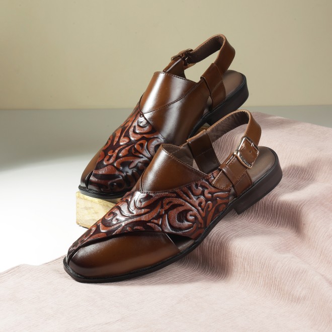 J.Fontini Men Tan Ethnic Sandals