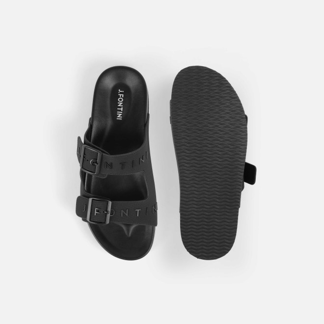 J.Fontini Men Black Casual Slippers (SKU: 60-182-11-44)