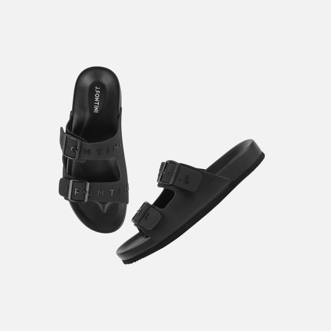 J.Fontini Men Black Casual Slippers (SKU: 60-182-11-44)