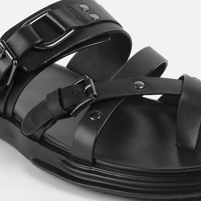 J.Fontini Men Black Casual Slippers (SKU: 60-184-11-40)